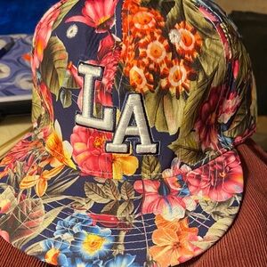 Vibrant Floral LA Embroidered Women's Cap